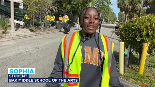  Student volunteers particiating in community clean-up with the City of West Palm